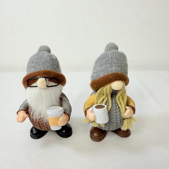 Ganz Coffee Gnomes Set Of Two Figurines - Picture 1 of 5